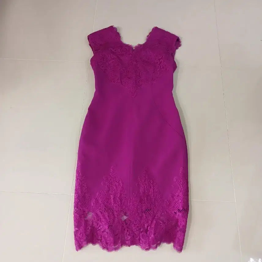 [BUNJANG] MOJO.S.PINE Lace Dress Magenta / 모조에스핀 레이스 원피스