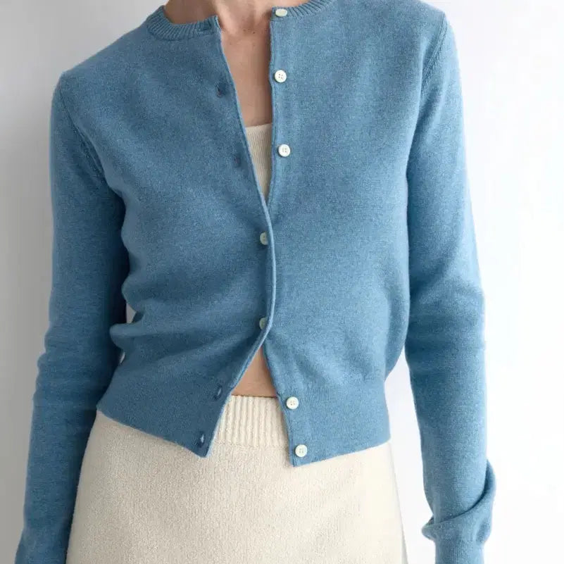 [BUNJANG] Pottery Round Cardigan Blue Size 1 / 포터리 여성 라운드 가디건 블루색상 1사이즈