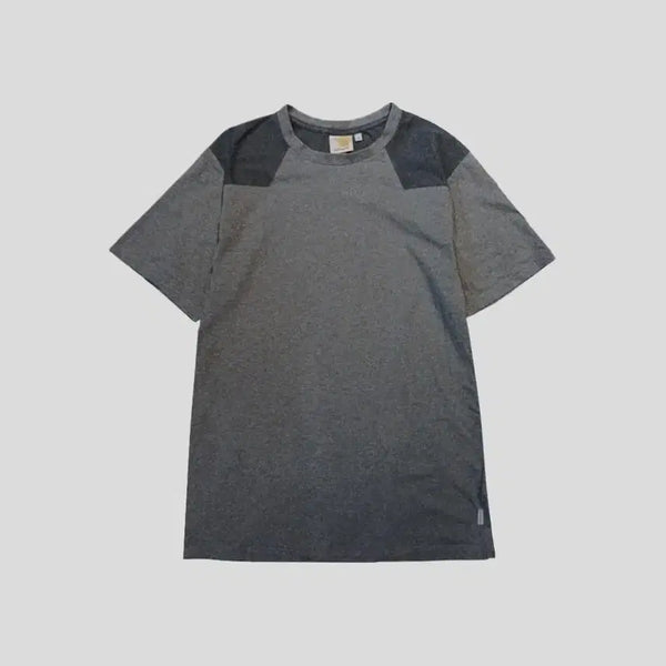[BUNJANG] Carhartt WIP Grey Colorblock Logo Patch Cotton T-Shirt / 칼하트 WIP 그레이 톤톤 배색 로고패치 코튼 반팔 티셔츠 S
