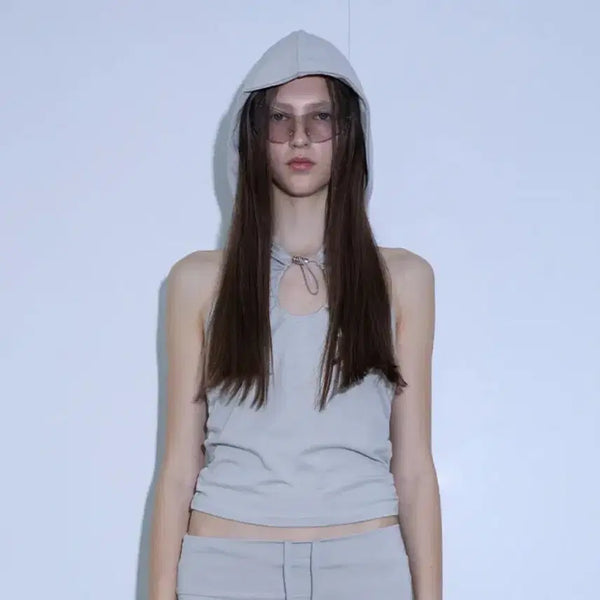 [BUNJANG] Porta Hood Halterneck Top / 포르타 후드홀터넥