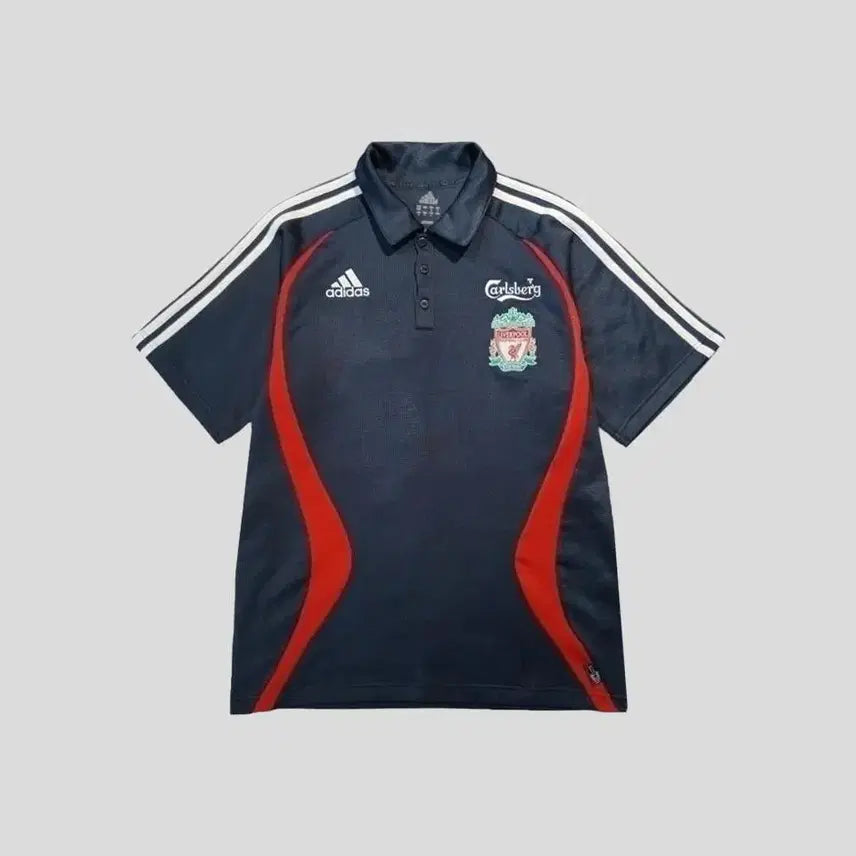 [BUNJANG] Adidas Liverpool FC 06-07 Season 3-Stripes Climacool Jersey / 아디다스 딥그레이 화이트 삼선 06-07 시즌 리버풀 팀 로고 클라이마라