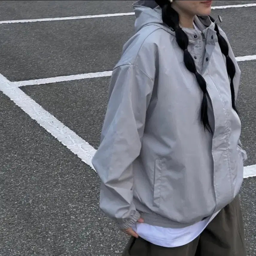 [BUNJANG] Oversized Windbreaker Jacket / 한번입고 안입는 오버핏 바람막이 싸게 팔아요
