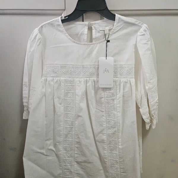 [BUNJANG] Plastic Island Cotton Blouse White / 새제품 플라스틱아일랜드 코튼 블라우스 화이트
