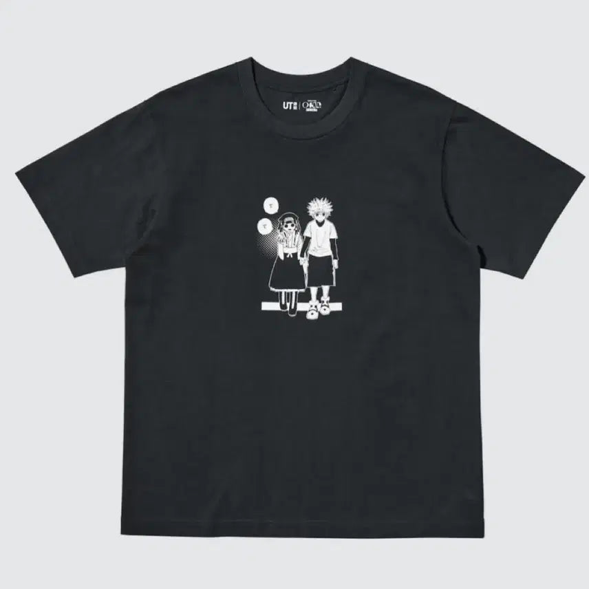 [BUNJANG] Uniqlo Hunter x Hunter Gon & Killua Short Sleeve T-Shirt Black M / UT 헌터X헌터 콜라보 곤키르아 반팔티 블랙 M 새상품
