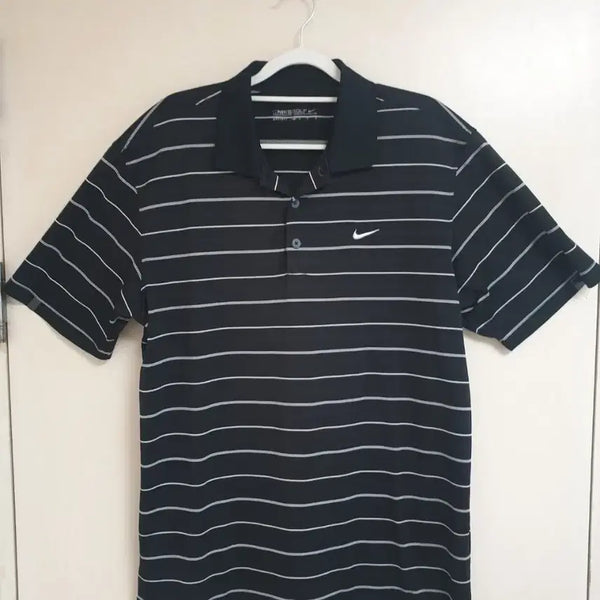 [BUNJANG] Nike Golf Dri-FIT Black Stripe Short-Sleeve T-Shirt - Size M / 나이키 골프 드라이핏 M 블랙 스트라이프 반팔티