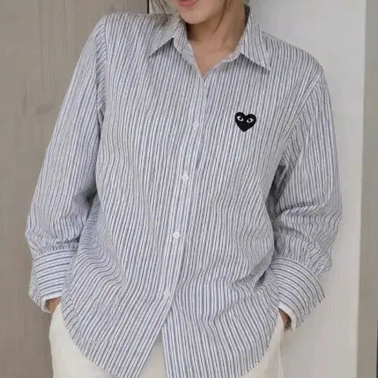 [BUNJANG] Comme des Garçons Play Striped Shirt M / 꼼데가르송 플레이 스트라이프 셔츠 M