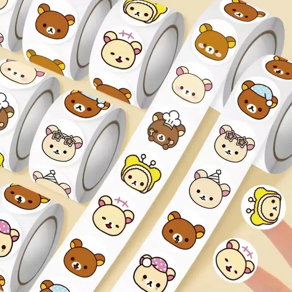 [BUNJANG] Rilakkuma Rolled Sticker Set (500pcs) / 리락쿠마 롤 스티커 500매