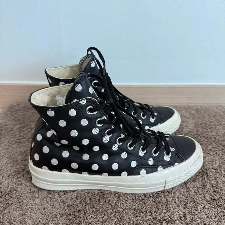 [BUNJANG] Converse Chuck Taylor Leather High-Top Sneakers Black / 컨버스 척테일러 블랙 가죽 하이탑 스니커즈 155459c