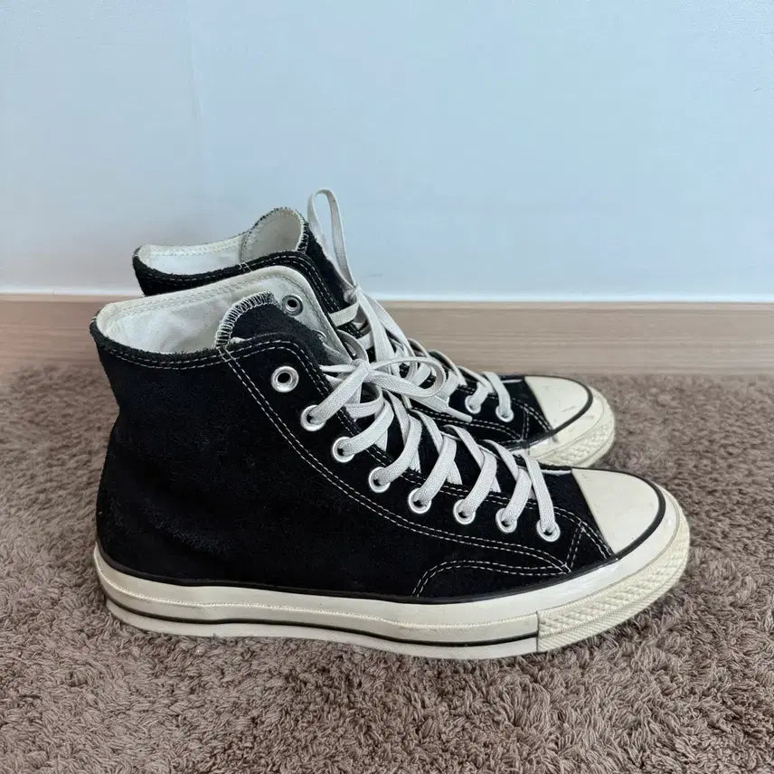 [BUNJANG] Converse Chuck Taylor Leather High Top Sneakers Black 157453c / 컨버스 척테일러 블랙 가죽 하이탑 스니커즈 157453c