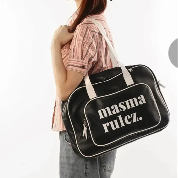 [BUNJANG] Masma Rules Square Logo Black Shoulder Bag / 마스마 룰즈 스퀘어 로고 블랙 숄더백
