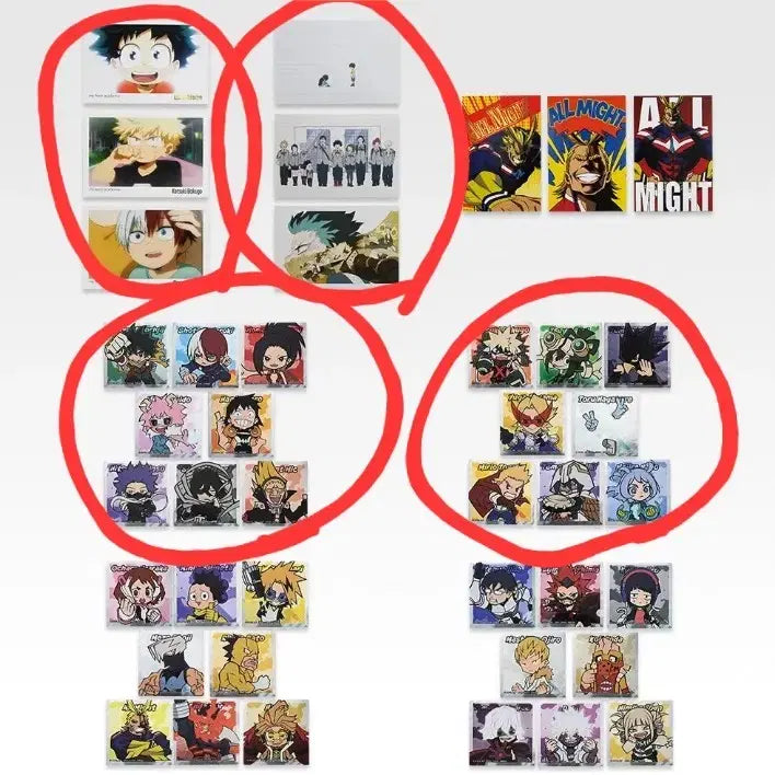 [BUNJANG] My Hero Academia Lottery Postcard & Sticker Bundle Set / 나히아 쿠지 엽서 스티커 일괄