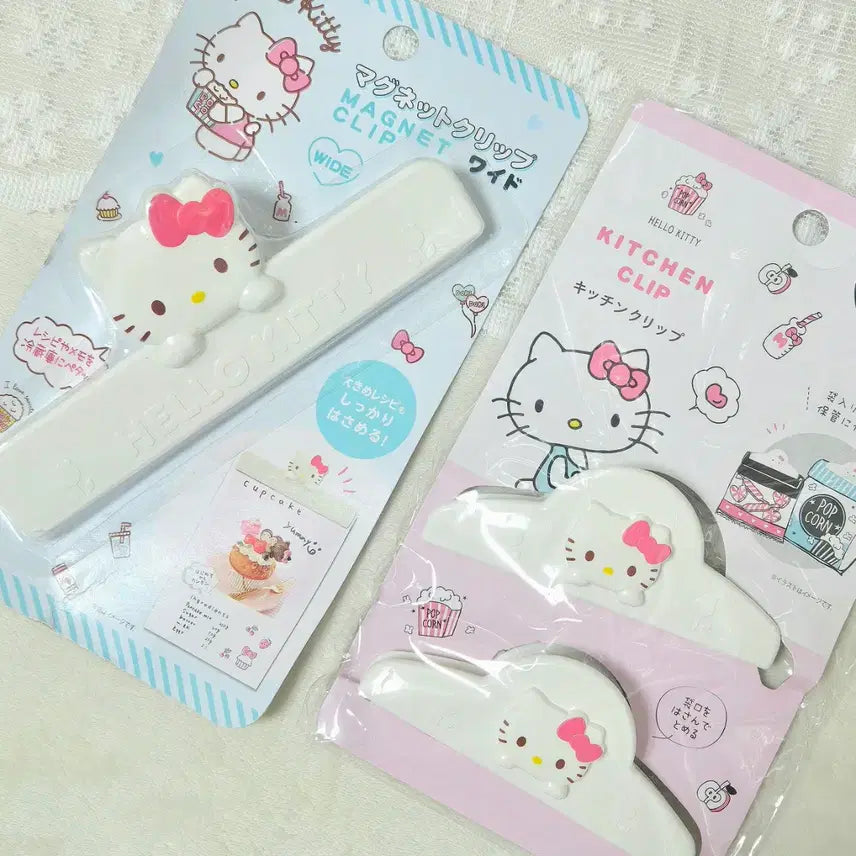 [BUNJANG] Sanrio Kitty Clip Set / 키티 집게 클립 냉장고 부착 산리오 정품