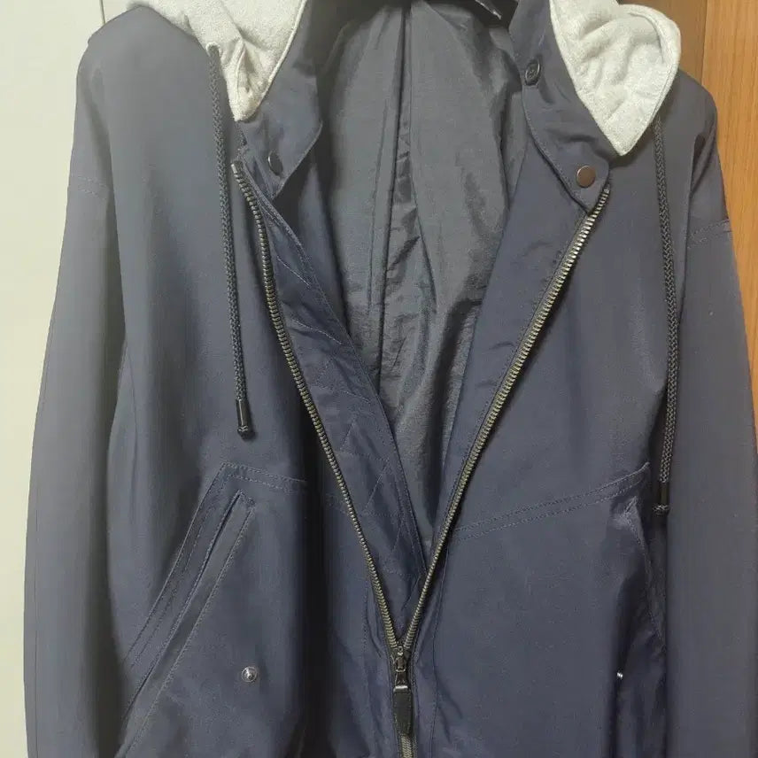 [BUNJANG] Time Homme Hooded Zip-Up Jumper Navy / 타임옴므 후드 집업 점퍼 네이비