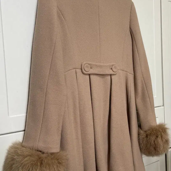 [BUNJANG] Satoshi Ishihara Flare Wool Coat / 이시하라사토미 실연쇼콜라티에 퍼코트 울코트 스나계 걸리계 지뢰계