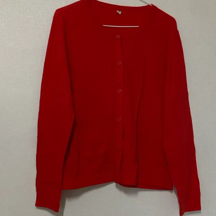 [BUNJANG] Uniqlo Red Cardigan XL / 유니클로 레드 빨강 가디건