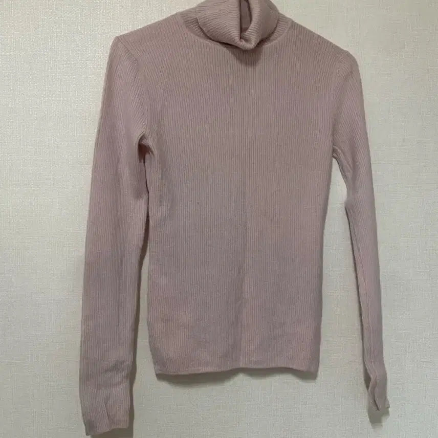 [BUNJANG] Pink Turtleneck Knit Sweater / 핑크 목폴라 니트 스웨터
