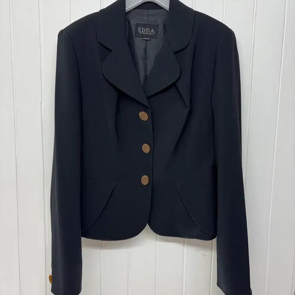[BUNJANG] EDDA International 90s Avant-Garde Peplum Black Jacket (Women's Size 66) / 90s빈티지 EDDA 아방가르드 페플럼 블랙 자켓 여성66ㅡ0712