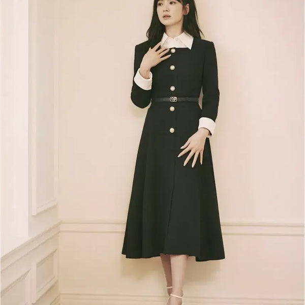 [BUNJANG] MICHAA Song Hye Kyo Navy Classic Fit Flare Dress / 미샤 송혜교 원피스 44