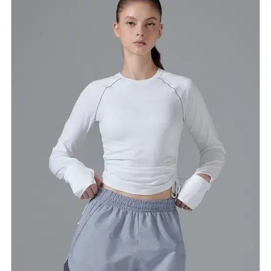 [BUNJANG] XEXYMIX RX Mild Touch Shirring Long Sleeve Top / (새상품)젝시믹스 RX 마일드터치 셔링 롱슬리브