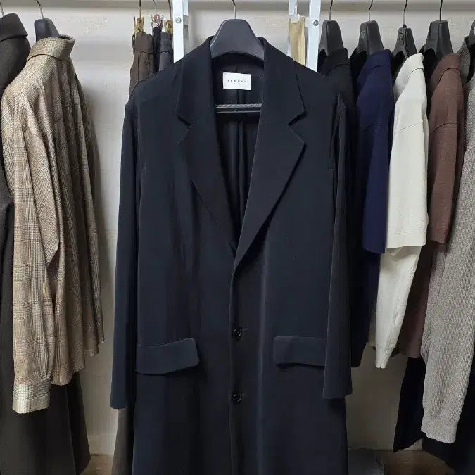 [BUNJANG] Sandro Homme Trench Coat Black Large / 산드로옴므 트렌치코트 L