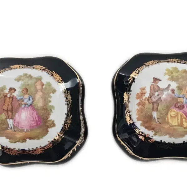 [BUNJANG] Antique Limoges "Lovers" Blue Jeweled Box / 엔틱 리모지 연인 블루보석함