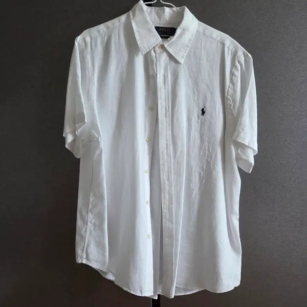 [BUNJANG] Polo Ralph Lauren Linen Blend Short Sleeve Shirt LG White / 폴로 반팔 린넨셔츠 화이트 판배합니다