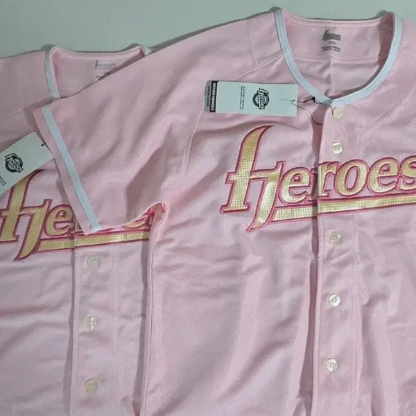 [BUNJANG] Nexen Heroes Kids Baseball Jersey Pink Size 130 (S) / 넥센히어로즈 유니폼 핑크 90 S 키즈 130 사이즈 노마킹 아동용 키움