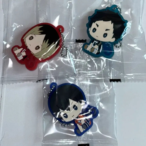 [BUNJANG] Haikyu!! Rubber Charm Keychain Bundle (Kenma, Kageyama, Mezushi Gacha) / 하이큐 러버참 키링 일괄 켄마 카게야마 메지루시 가챠