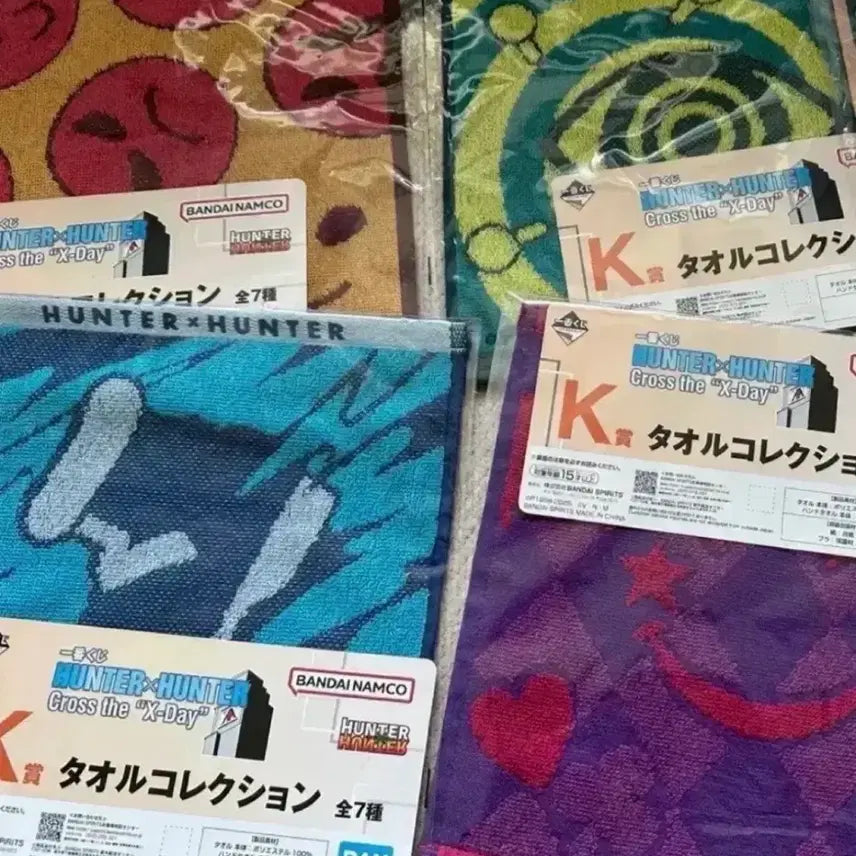 [BUNJANG] Hunter x Hunter Ichiban Kuji K Prize Towel Set (Kirua, Alluka, Hisoka, Illumi) / 헌터헌터 K상 타올 4종세트 키르아 히소카 이르미 아르카 제일복권