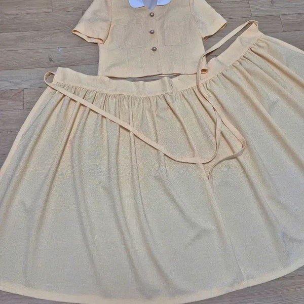 [BUNJANG] Chwijop Leeseul Suseolhwa Tweed Waist Skirt Cheollik One-Piece Dress / 트위드 허리치마 생활한복 철릭 원피스 /  (츄샵 리슬 시크라인 수설화