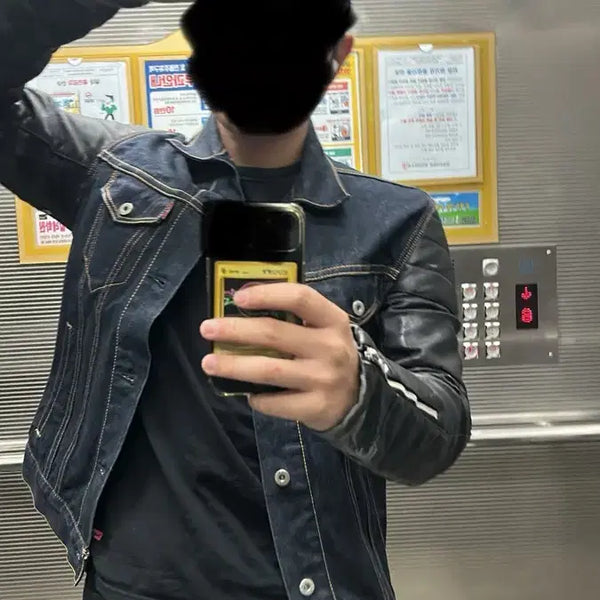 [BUNJANG] Junya Watanabe x Levi's Leather Panel Denim Jacket / 준야와타나베 리바이스 자켓