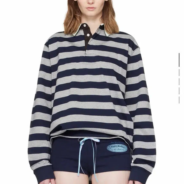 [BUNJANG] Ans Dotsloevner Striped Polo T-Shirt / Ans dotsloevner 스트라이프 폴로티