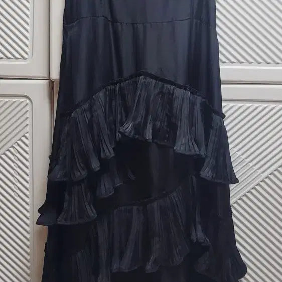 [BUNJANG] Lucky Chouette Atelier Black Lace Tiered Long Dress / 럭키슈에뜨 아틀리에 고가라인 80만원 블랙 캉캉 롱 원피스