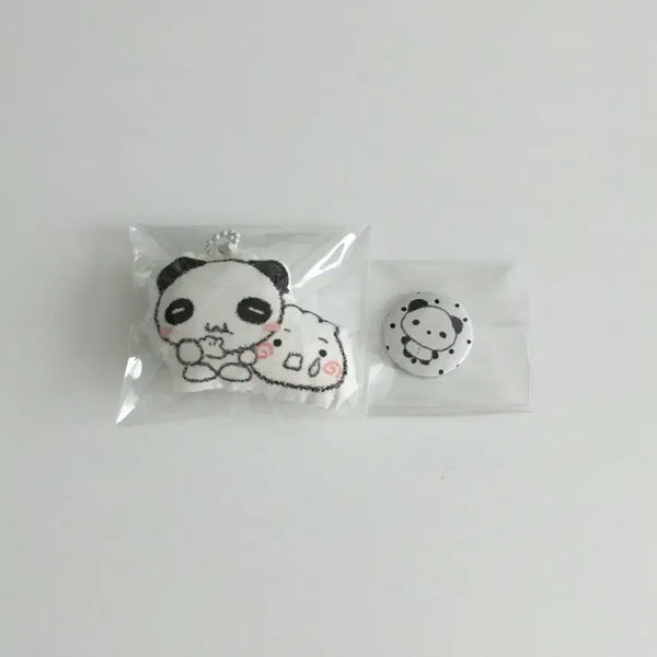 [BUNJANG] Hinakuu Pandakoo Pin Button Badge Cushion Keyring Plush Set / 히나쿠우 판다쿠 핀버튼 뱃지 쿠션키링 인형 세트 통판