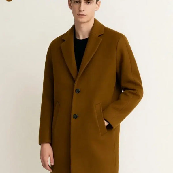 [BUNJANG] Brown Single Handmade Wool Coat / 브라운 싱글 코트,브라운코트,브라운핸드메이드코트,남성브라운코트,남자코트