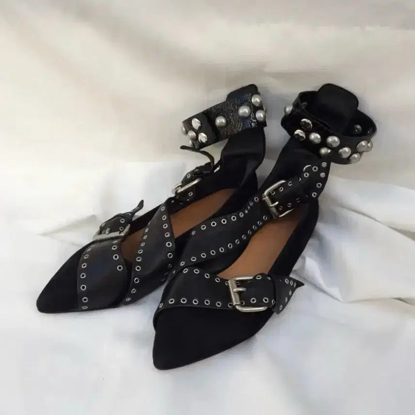 [BUNJANG] Isabel Marant Stud Strap Flat Shoes / 이자벨마랑 Isabel Marant stud strap flats