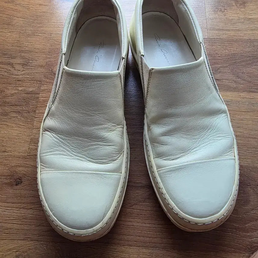 [BUNJANG] Rick Owens Leather Sneakers Ivory / 릭오웬스 레더 스니커즈 아이보리
