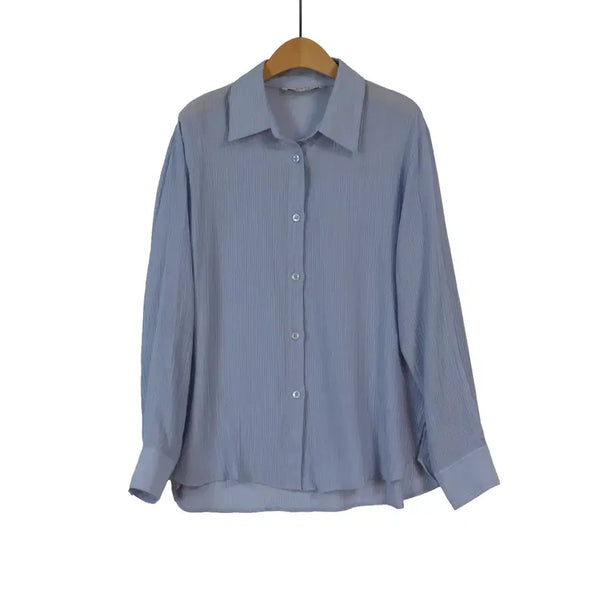 [BUNJANG] OHOR Wrinkle Shirt Loose Fit Blouse Light Blue Size 66 / OHOR 셔츠 66 연블루 링클 셔츠 루즈핏 블라우스