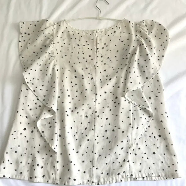 [BUNJANG] Vintage Star Frill Blouse / 일본빈티지 스타 프릴 블라우스
