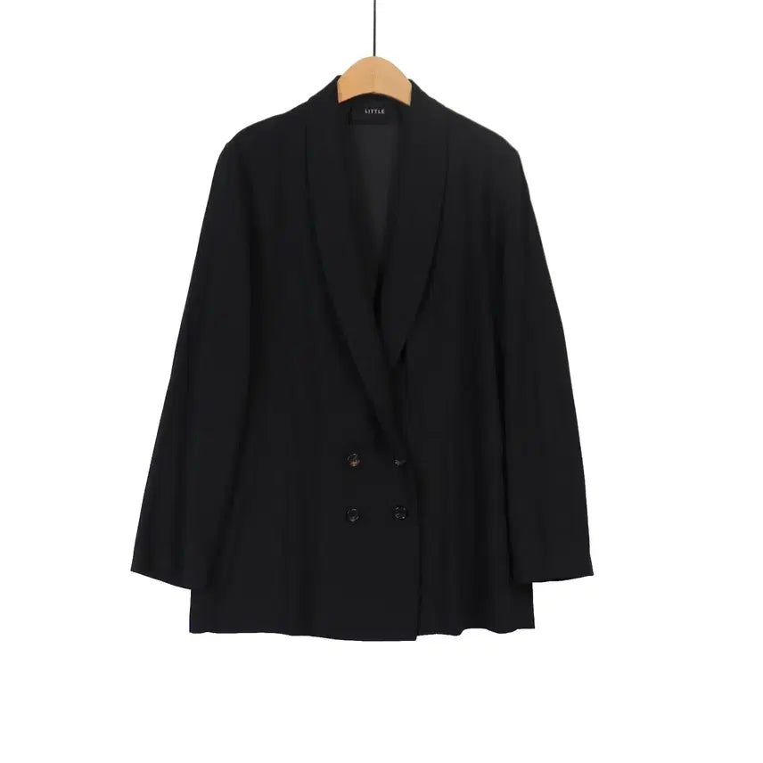 [BUNJANG] LITTLE Black Double Jacket / LITTLE 자켓 프리 블랙 더블 자켓 오피스룩