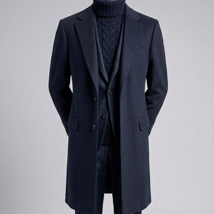[BUNJANG] TNGT Piacenza Cashmere 100% Single Coat Dark Navy 100 Slim / TNGT/이태리 피아첸자 캐시미어 100% 다크 네이비 싱글 코트/100