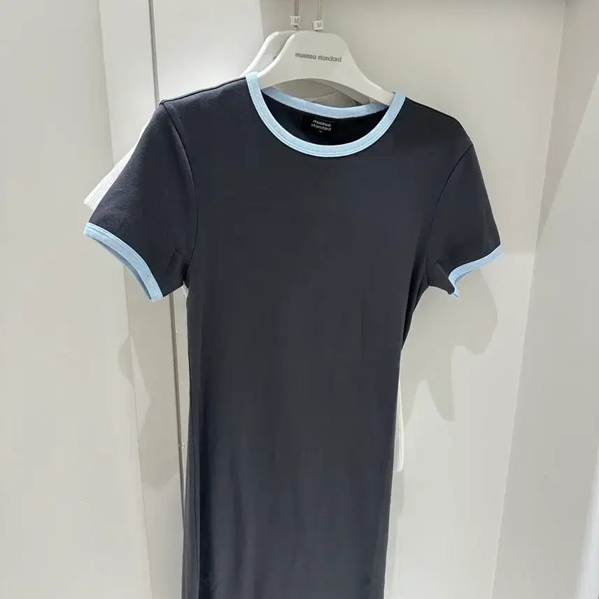 [BUNJANG] Musinsa Color Block Mini Dress / 무신사 원피스 다크 그레이 블루 배색