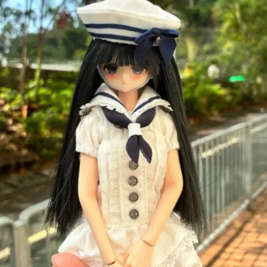 [BUNJANG] 6th Doll Azone Compatible Sailor Uniform Set with Wig / 육일돌 아존 호환 의상 블라인드돌 1/6 옷 의상 가발 일괄