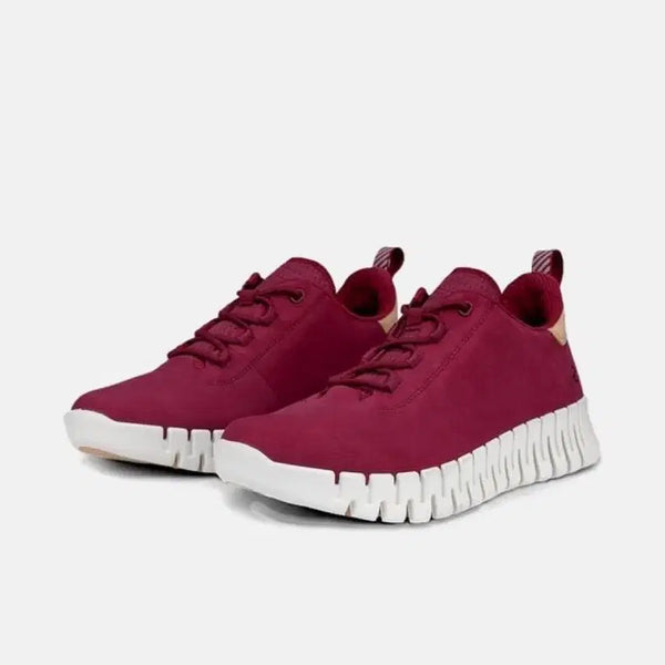 [BUNJANG] Ecco Grooved Leather Sneakers Burgundy 240 / (w) 에코 그루브 레더 스니커즈 240