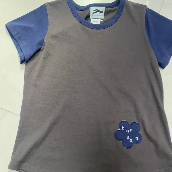 [BUNJANG] Magnesium Carbonate Charcoal Grey Floral T-Shirt / 탄산 마그네슘 차콜 그레이 꽃 티셔츠