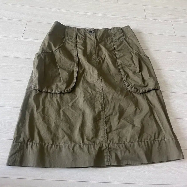 [BUNJANG] Khaki Cargo Midi Skirt / 카키색 카고 스커트