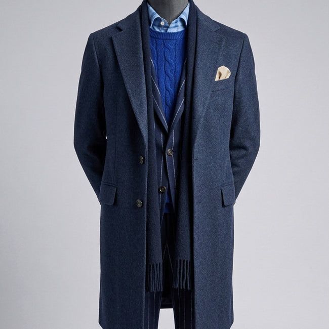 [BUNJANG] Kinlock Anderson Italian Cashmere 100% Single Coat Charcoal Navy / 킨록앤더슨 / 이태리 캐시미어 100% 차콜 네이비 싱글 코트 / 105