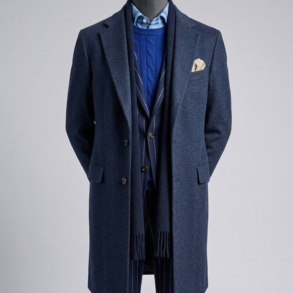 [BUNJANG] Kinlock Anderson Italian Cashmere 100% Single Coat Charcoal Navy / 킨록앤더슨 / 이태리 캐시미어 100% 차콜 네이비 싱글 코트 / 105