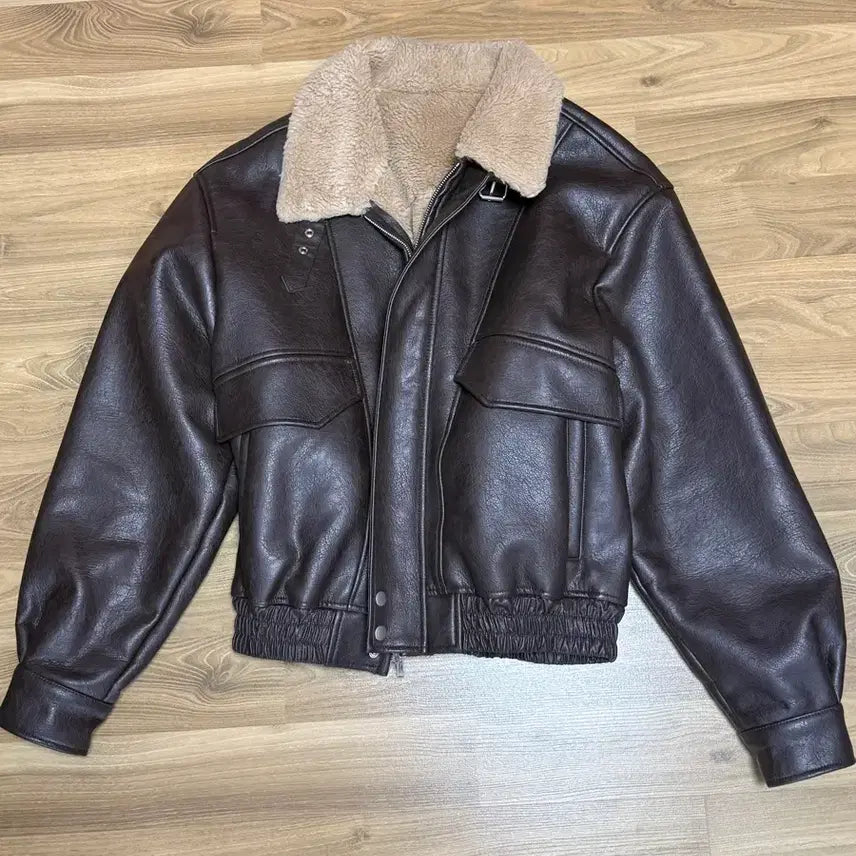 [BUNJANG] Sperone A-2 Shearling Jacket Brown / 스페로네 A-2 무스탕 자켓 브라운