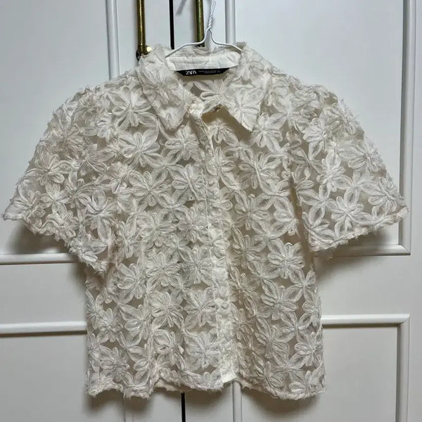 [BUNJANG] Zara Sheer Blouse / 자라 시스루 블라우스